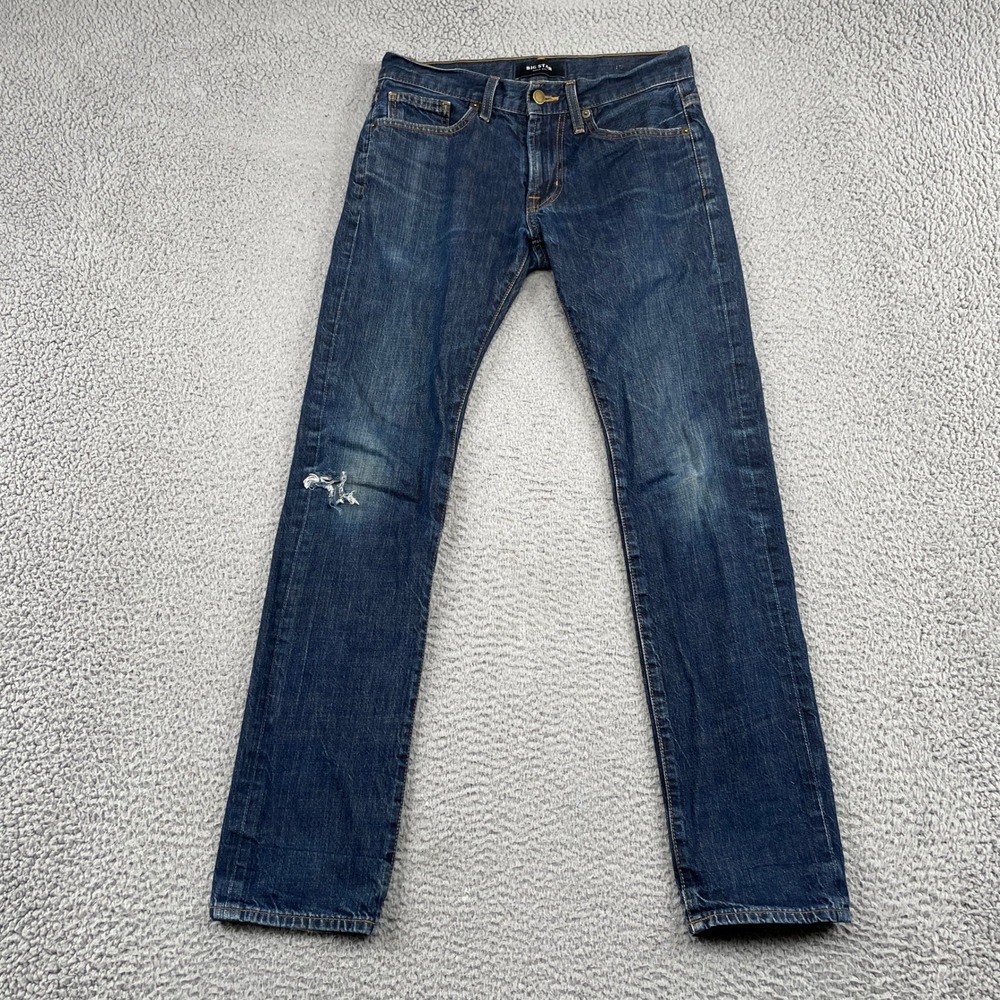 Big Star Jeans Womens 29R Blue Nova XVI Straight Leg Distressed Denim